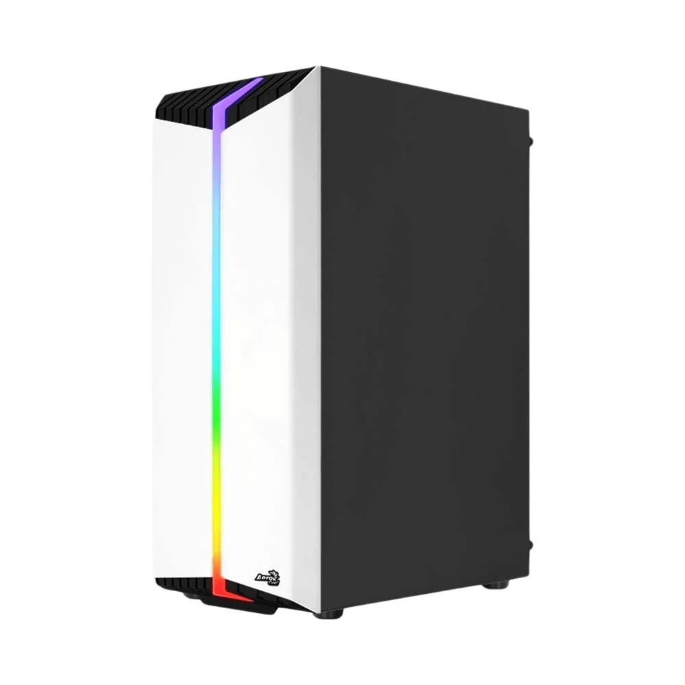 Aerocool Bionic RGB Mid Tower Glass Edition Gaming Case - White - Image 3