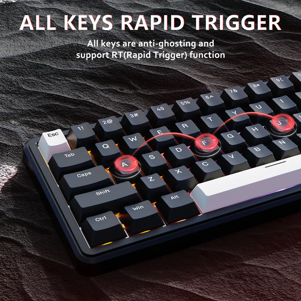 ATTACK SHARK X65 HE Magnetic Switch Wired Gaming Keyboard - Black - Image 5