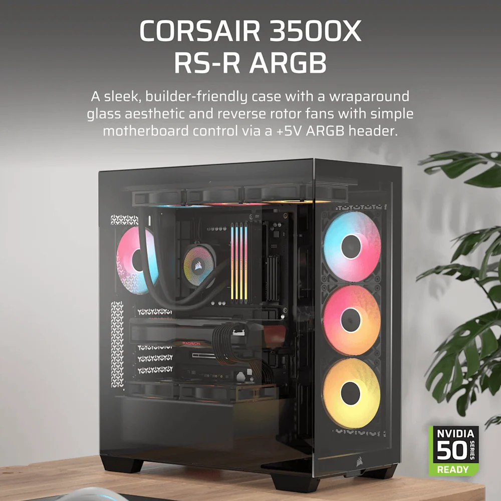 CORSAIR 3500X RS-R ARGB Mid Tower Case - Black - Image 3