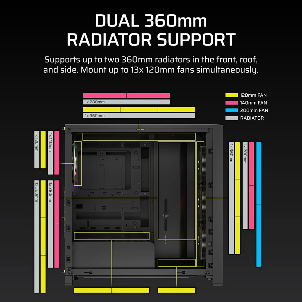 CORSAIR FRAME 4000D LCD RS ARGB Premium Mid Tower Case - Black - Image 6