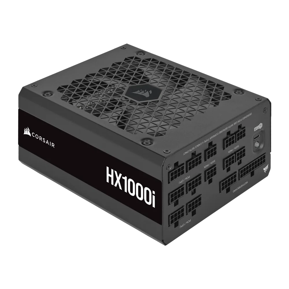 CORSAIR HX1000i 1000W Platinum Fully Modular Ultra-Low Noise ATX Power Supply (UK) - Black - Image 2