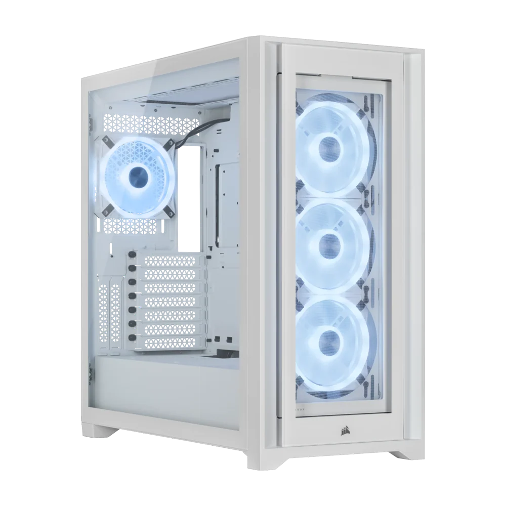 CORSAIR iCUE 5000X RGB QL Edition Mid Tower ATX Case - White - Image 2