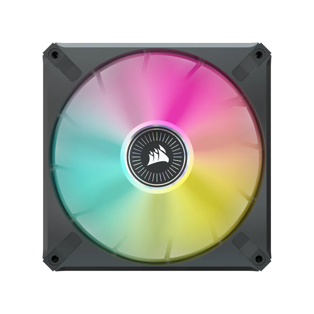 CORSAIR iCUE ML140 RGB ELITE Premium 140mm PWM Magnetic Levitation Fan Dual Fan Kit With iCUE Lighting Node Core - Black - Image 3