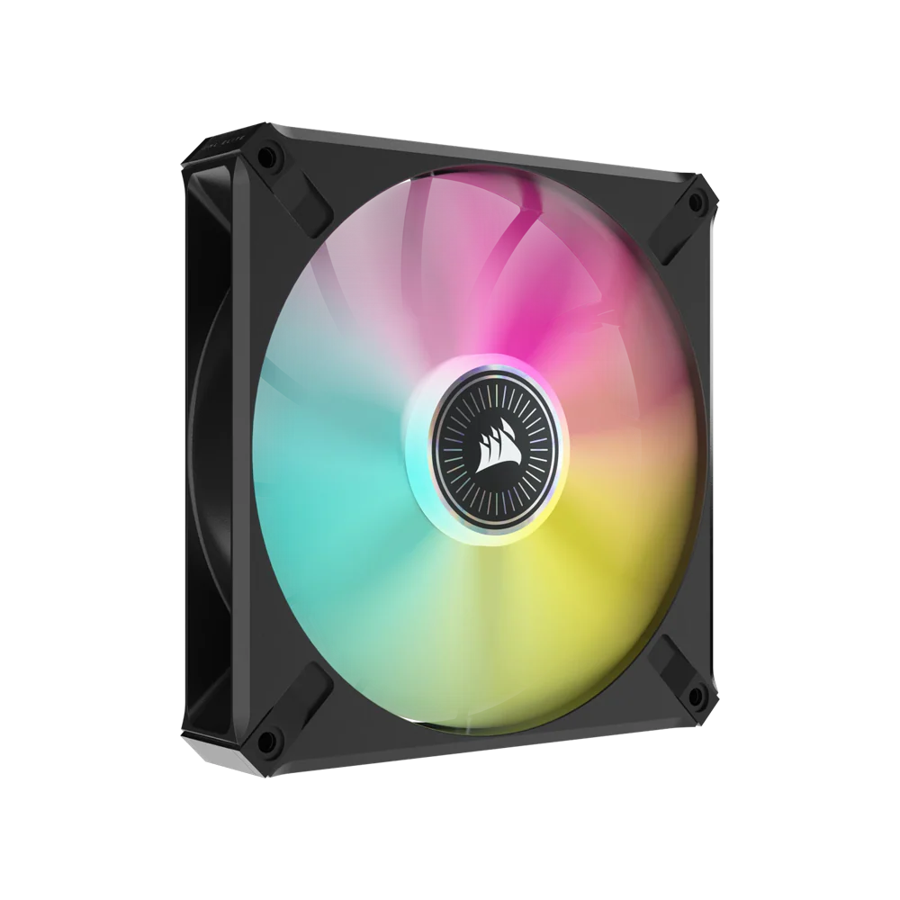 CORSAIR iCUE ML140 RGB ELITE Premium 140mm PWM Magnetic Levitation Fan Dual Fan Kit With iCUE Lighting Node Core - Black - Image 4