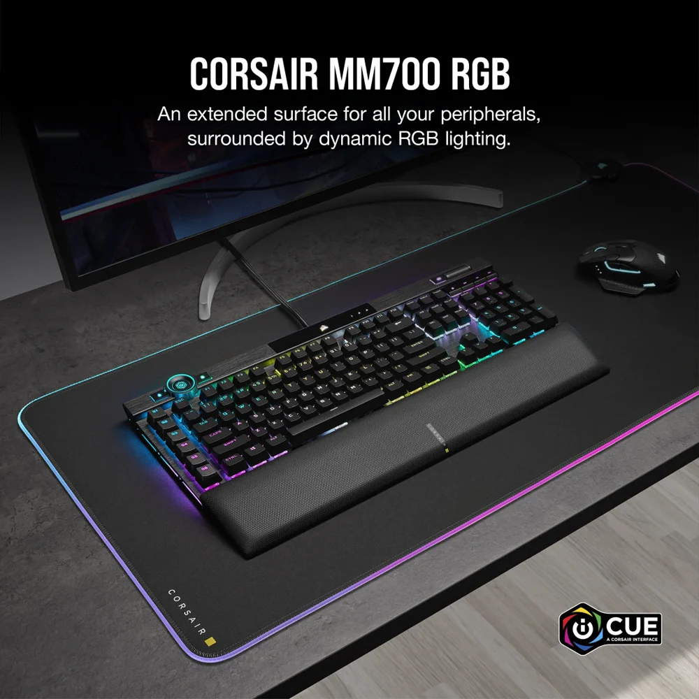 CORSAIR ICUE MM700 RGB Extended Mouse Pad - Black - Image 3