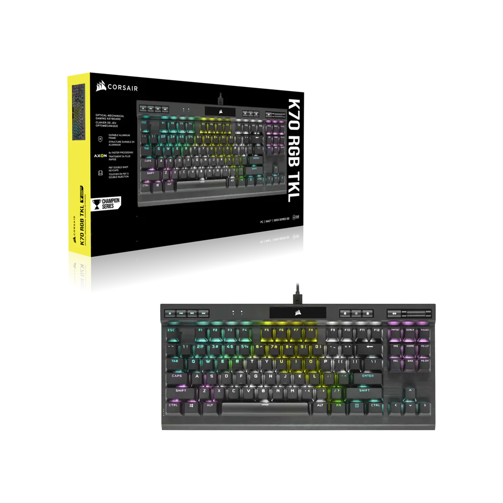CORSAIR K70 RGB Wired TKL Champion Series Mechanical Gaming Keyboard - Black - Image 5