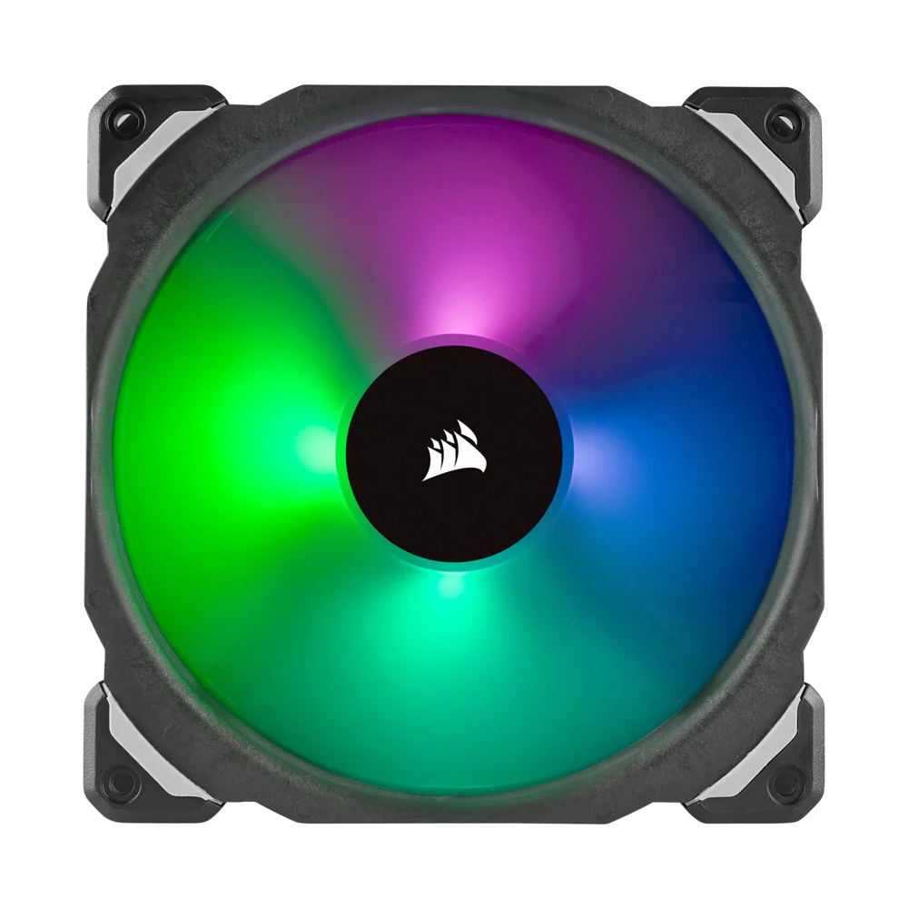 CORSAIR ML140 PRO RGB LED 140mm PWM Premium Magnetic Levitation Fan Twin Fan Pack - Black - Image 3