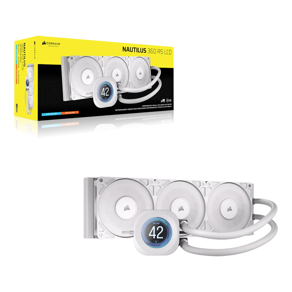 CORSAIR NAUTILUS 360 RS LCD Liquid CPU Cooler - White - Image 8