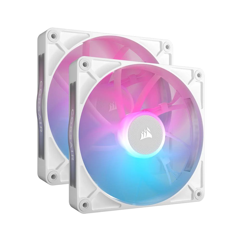 CORSAIR RX140 iCUE LINK RX140 RGB 140mm PWM Fan Twin Starter Kit - White - Image 2