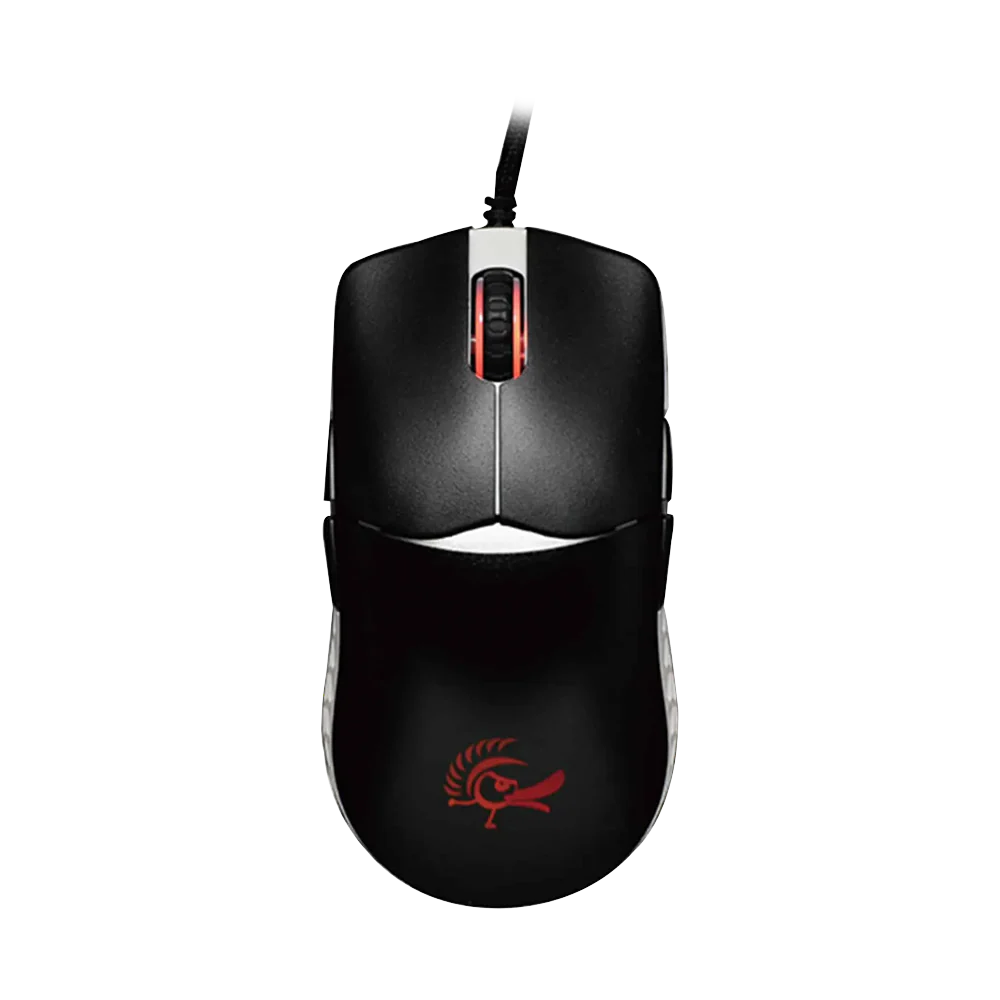 DUCKY FEATHER RGB Wired Huano Blue Switches Lightweight Gaming Mouse - Black/White