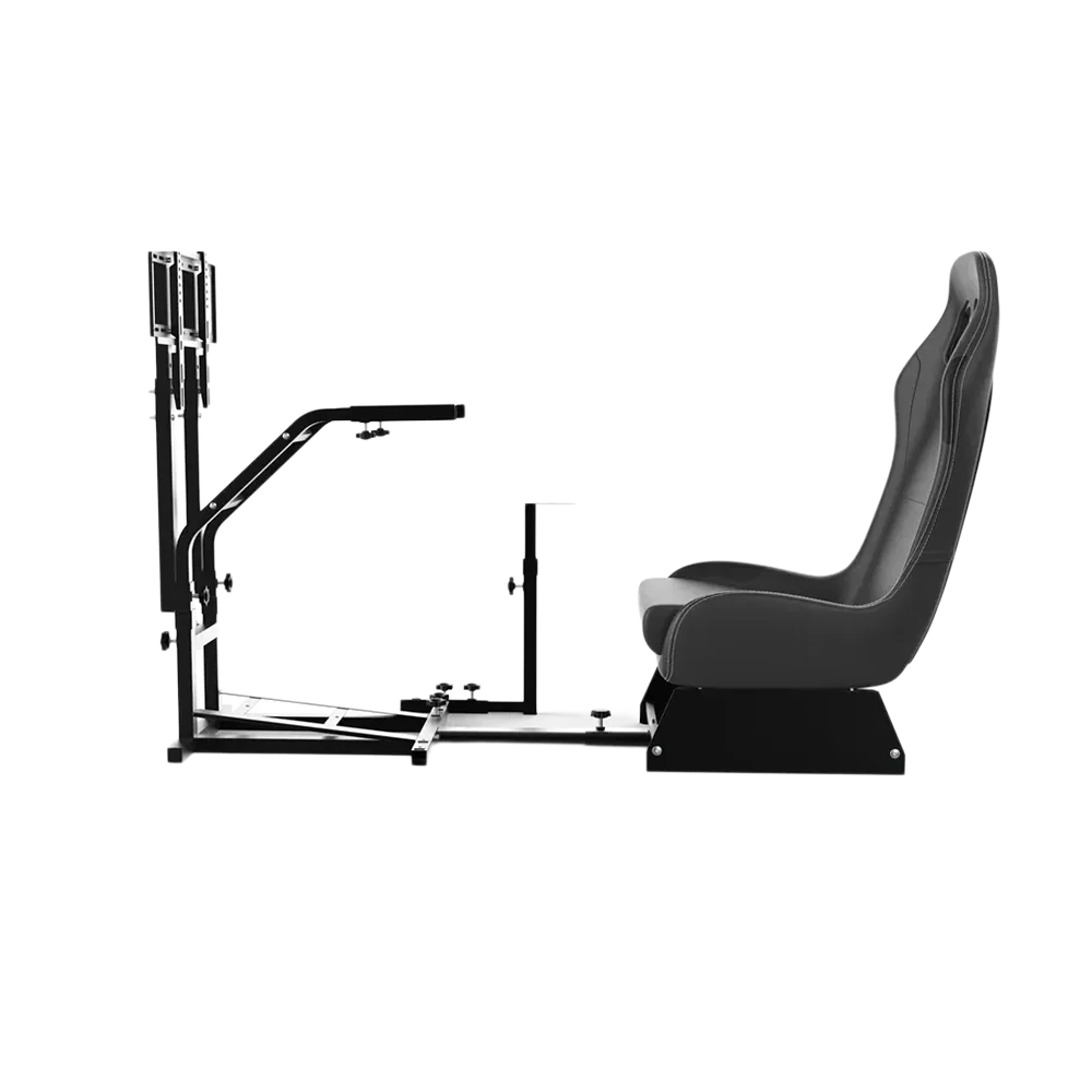 Gameseat GY032 Racing Simulator Cockpit with Monitor Mount – Black | Adjustable Steel Frame - Image 3