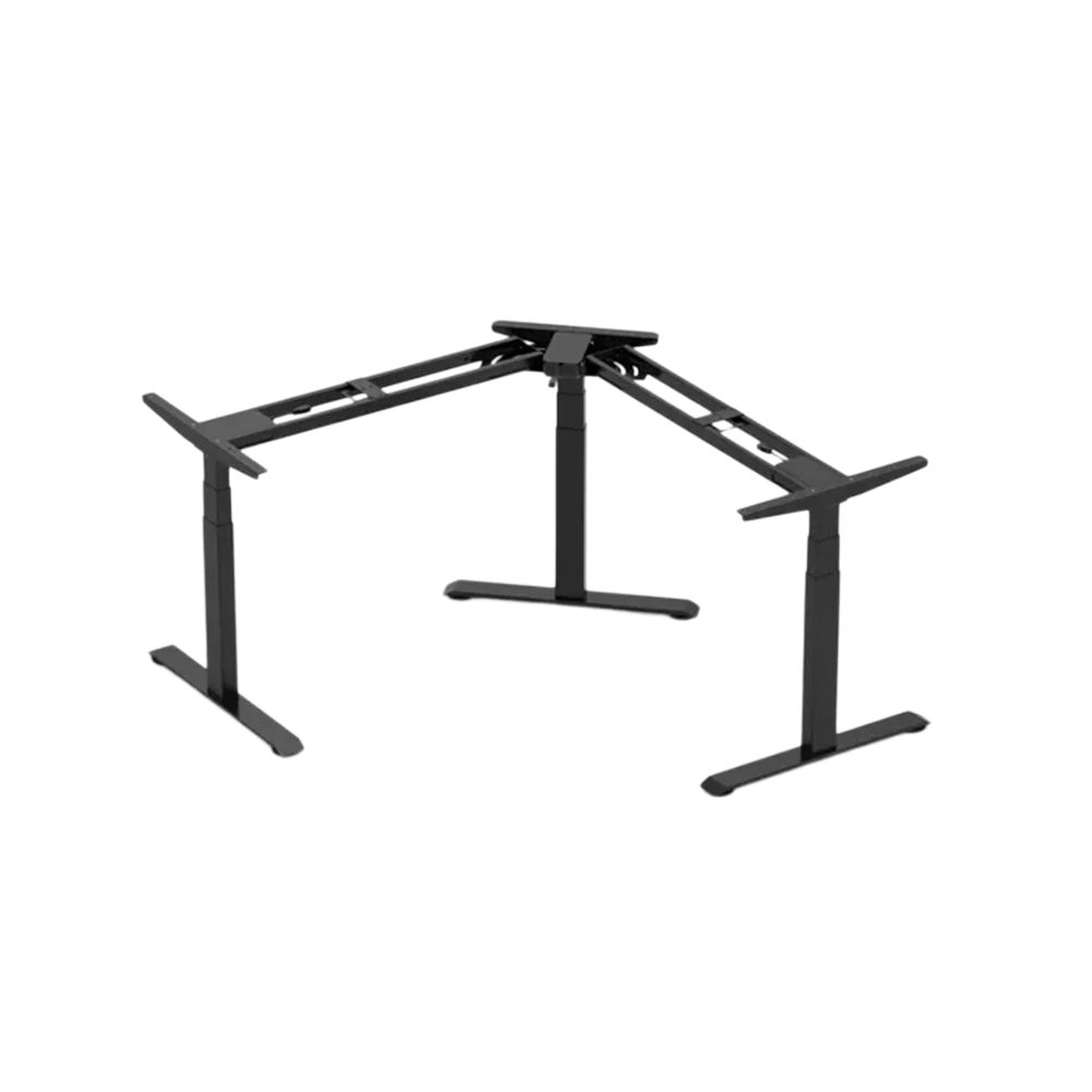 Gamvity L Shape Standing Ergonomic 3 Legs Stand Up Modern Furniture Table Electric Height Adjustable Desk(1000x1750mm) - Black - Image 2