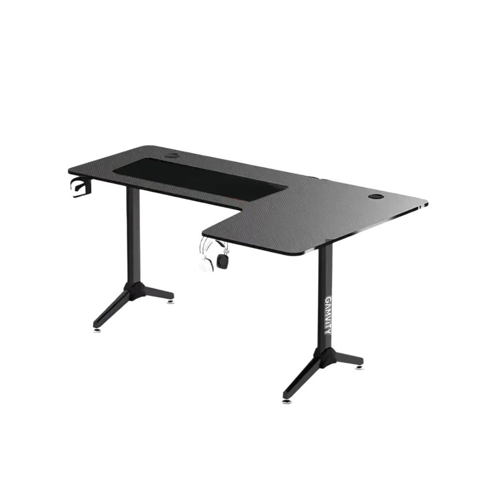Gamvity Professional Gaming Desk L Shaped (1600*1000*750) - Right Black