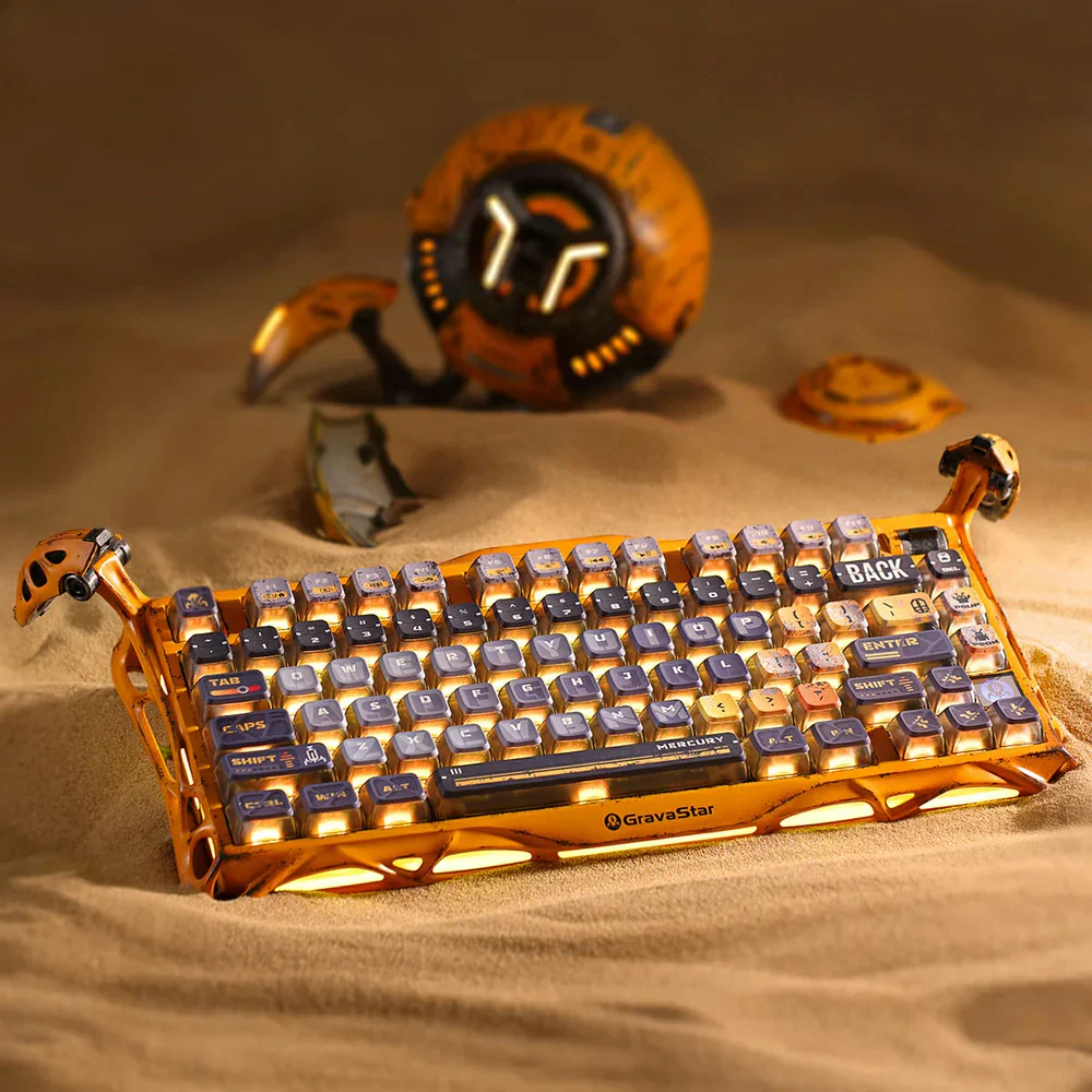 GravaStar Mercury K1 Pro 75% Mechanical Wireless Gaming Keyboard - Battle Worn Yellow - Image 2