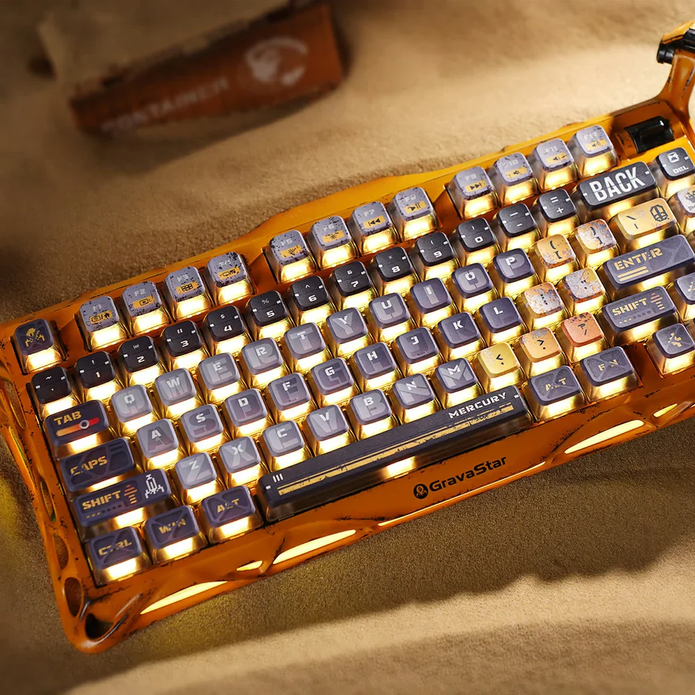 GravaStar Mercury K1 Pro 75% Mechanical Wireless Gaming Keyboard - Battle Worn Yellow - Image 3