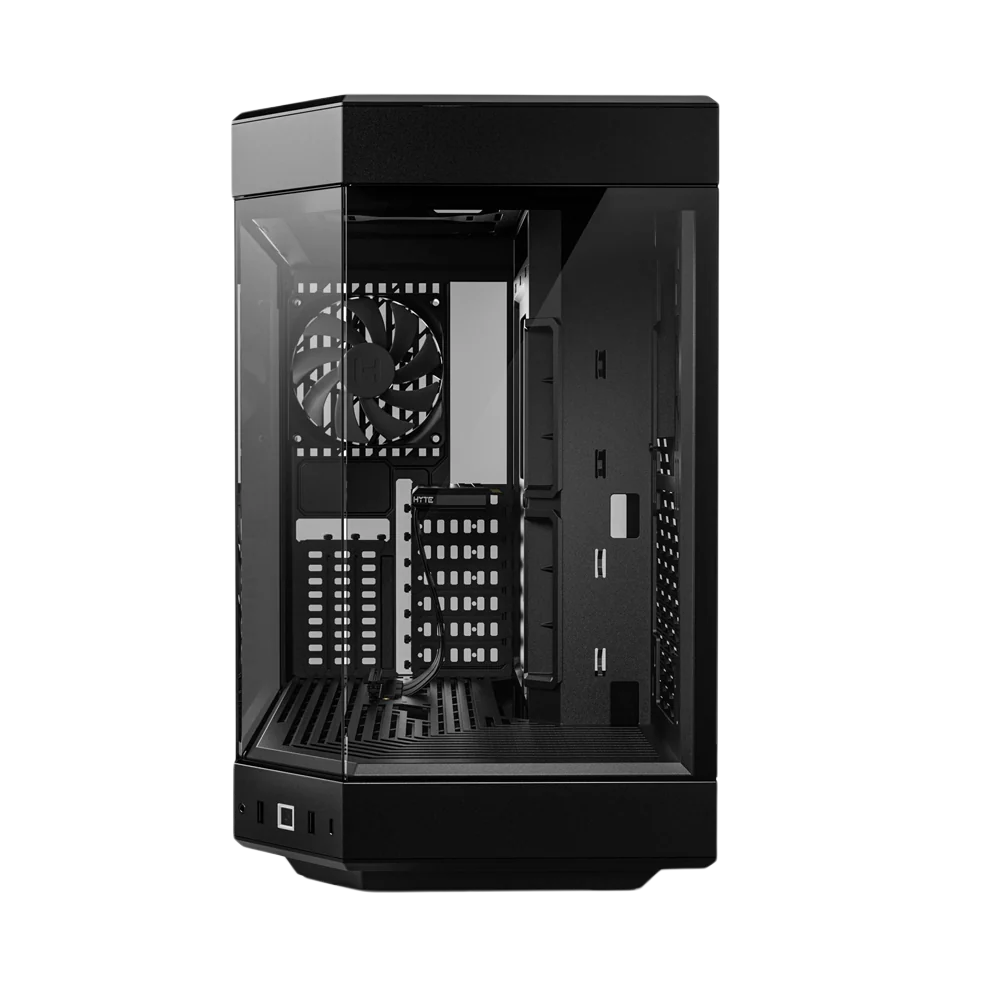 HYTE Dual Chamber Panoramic Tempered Glass ATX Case With 3 Fans - Black - Image 4
