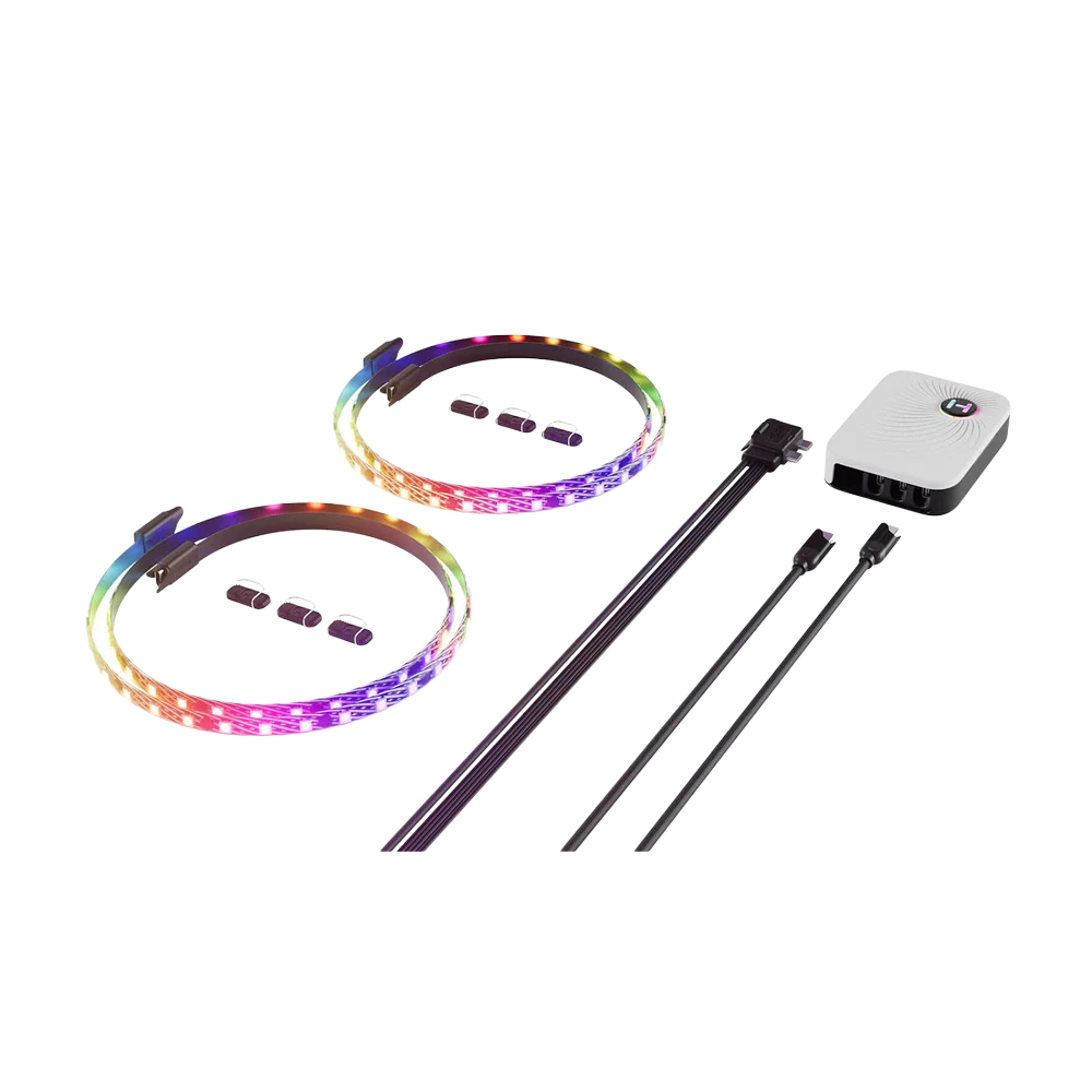 HYTE LS30 qRGB LED Strip 2 Pack with NP50 Nexus Controll Hub