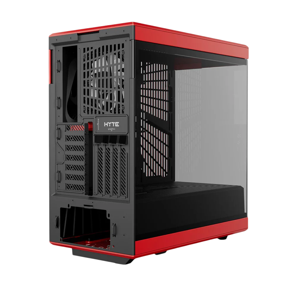 HYTE Y40 Panoramic Tempered Glass With Two 120mm fans, PCI-E 4.0 Vertical Mount included ATX Mid Tower Case - Black/Red - Image 5