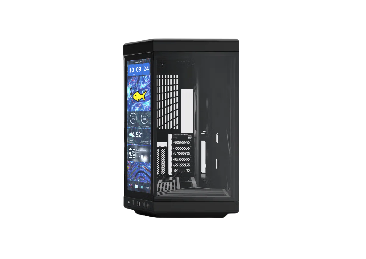 HYTE Y70 TOUCH INFINITE 14.5 Inch Integrated IPS Touchscreen ATX Case - Pitch Black - Image 4