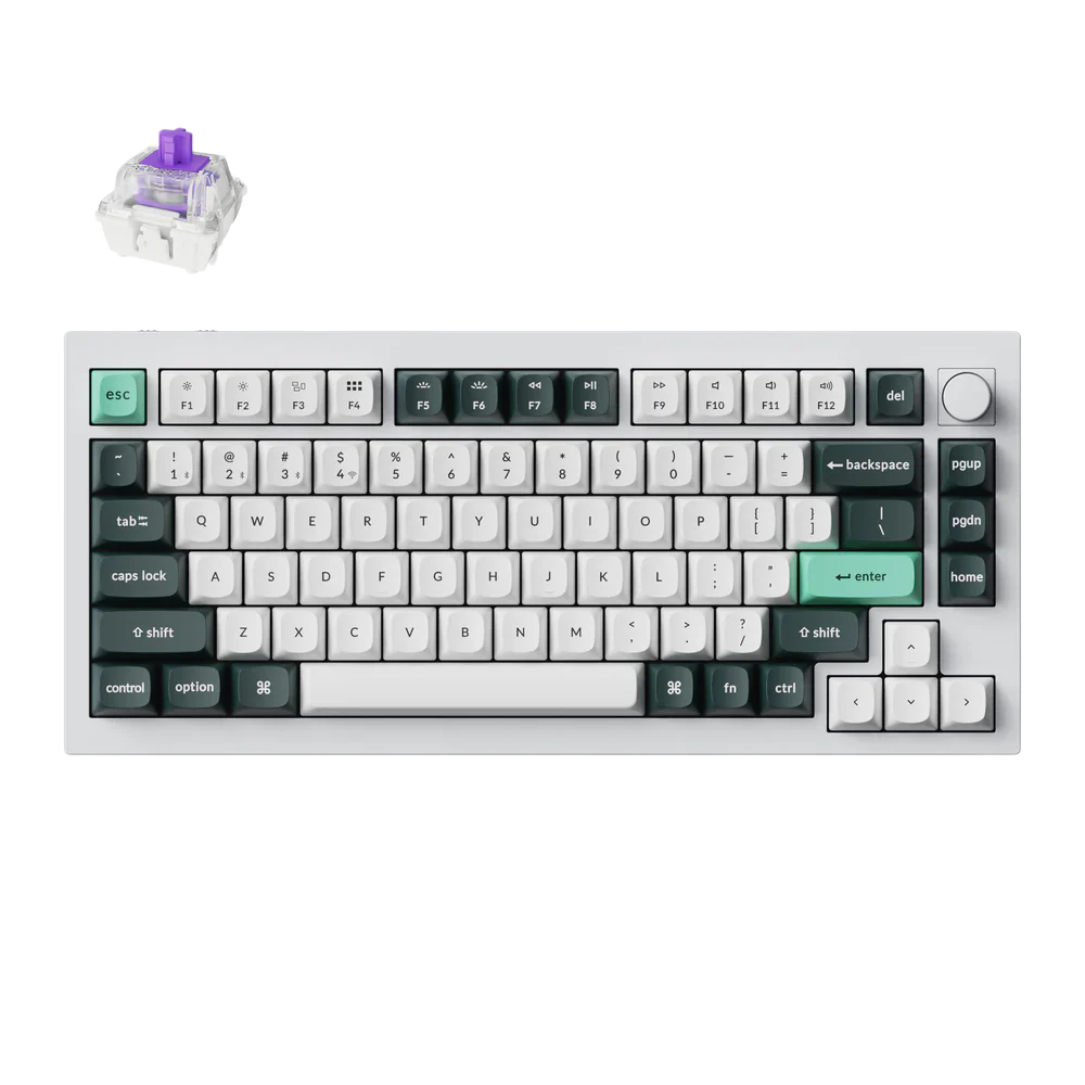 KEYCHRON Q1 HE 75% RGB Wireless Mechanical Gaming Keyboard ENG/AR - Shell White
