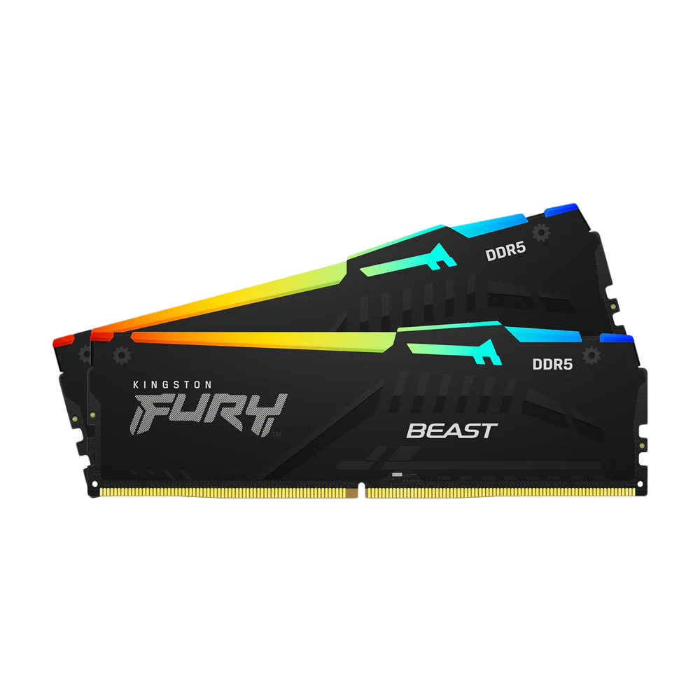 Kingston Fury Beast RGB 64GB (2x32GB) DDR5 5200MT/s CL40 Desktop Memory Kit - Black