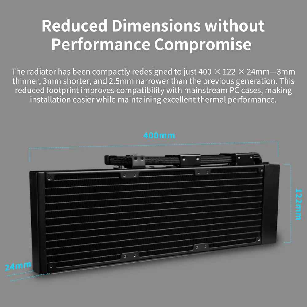 Lian Li HYDROSHIFT II LCD-C 360TL With TL Wireless fans - Black - Image 5