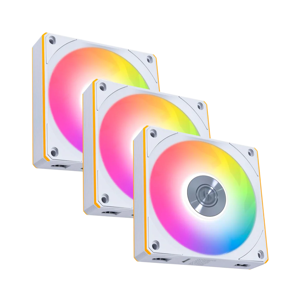 LIAN LI UNI FAN CL Wireless 120mm ARGB Case Fans with Controller 3 Pack - White - Image 2