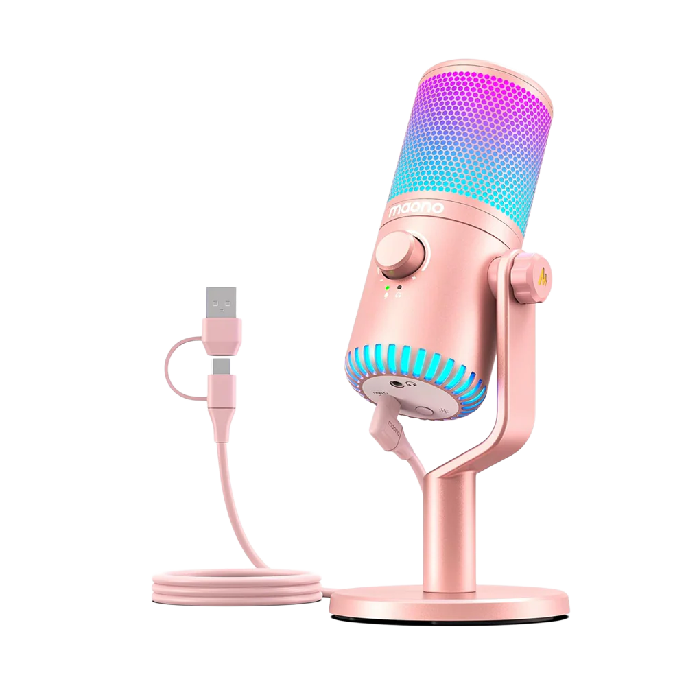 MAONOCASTER DM30 RGB Gaming Microphone - Pink