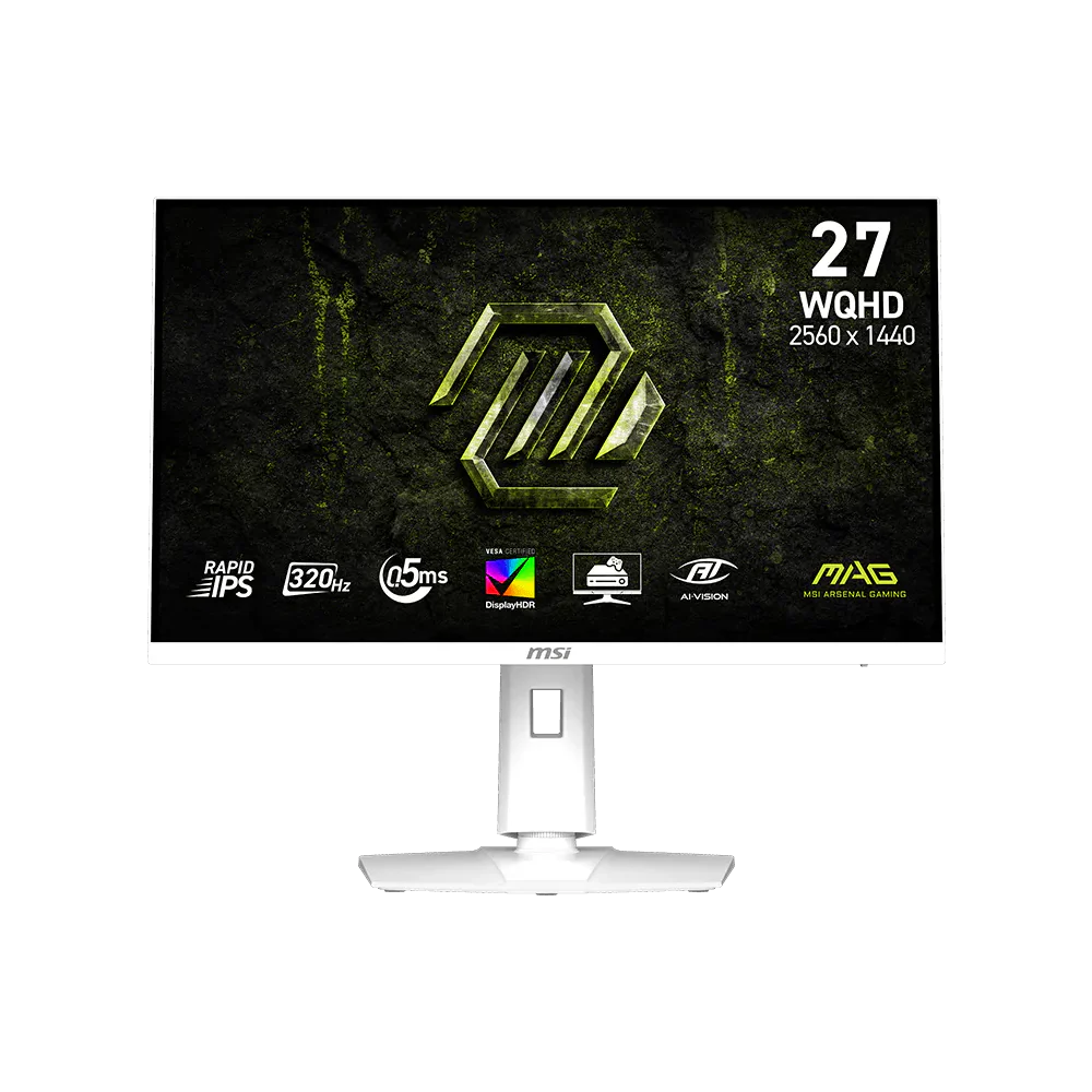 MSI MAG 27 Inch 320Hz WQHD HDMI 2.1 0.5ms IPS Gaming Monitor - White