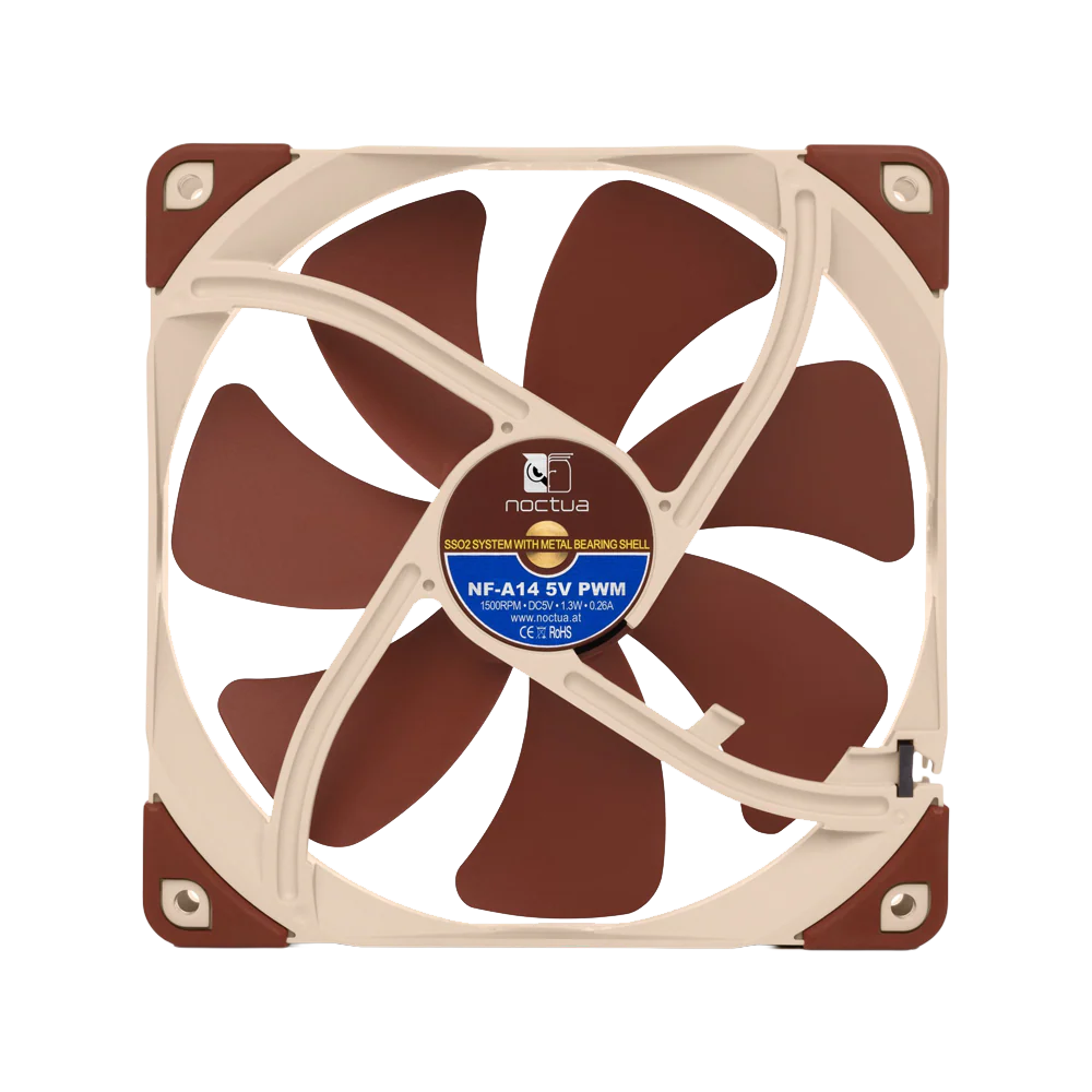 NOCTUA NF-A14 5V PWM 140mm Premium Silent Fan - Brown - Image 3