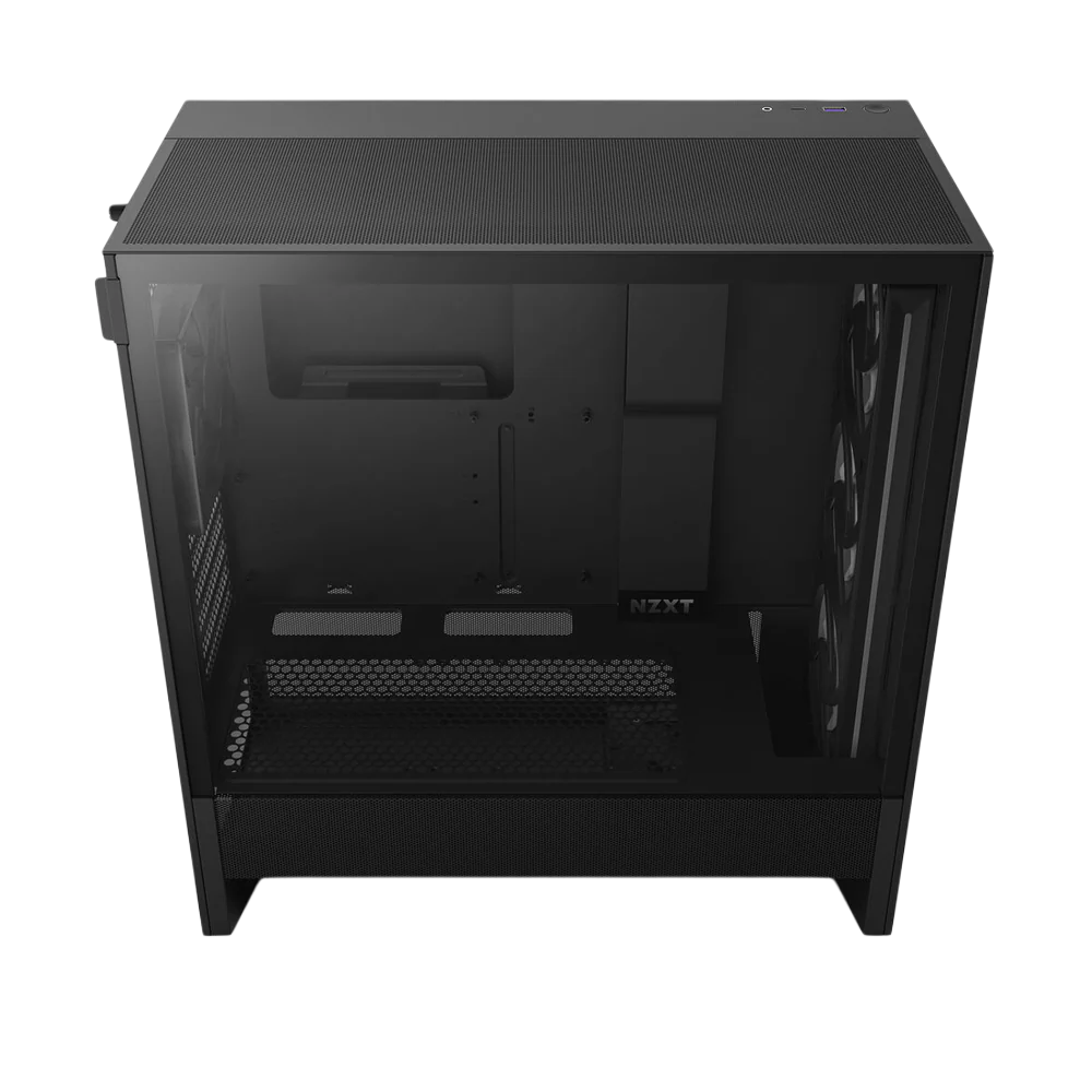 NZXT H5 Flow RGB (2024) Compact Mid-Tower ATX Case With RGB Fans - Black - Image 3