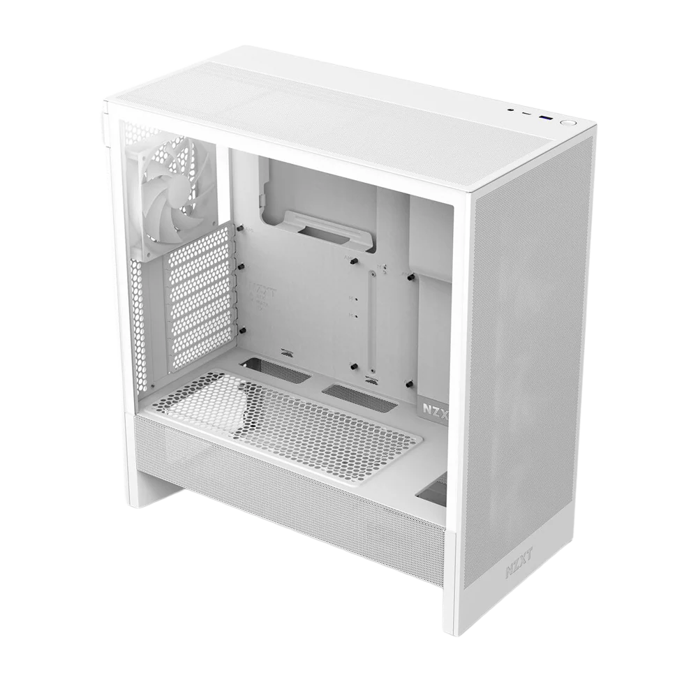 NZXT H5 Flow RGB (2024) Compact Mid-Tower ATX Case With RGB Fans - White - Image 3
