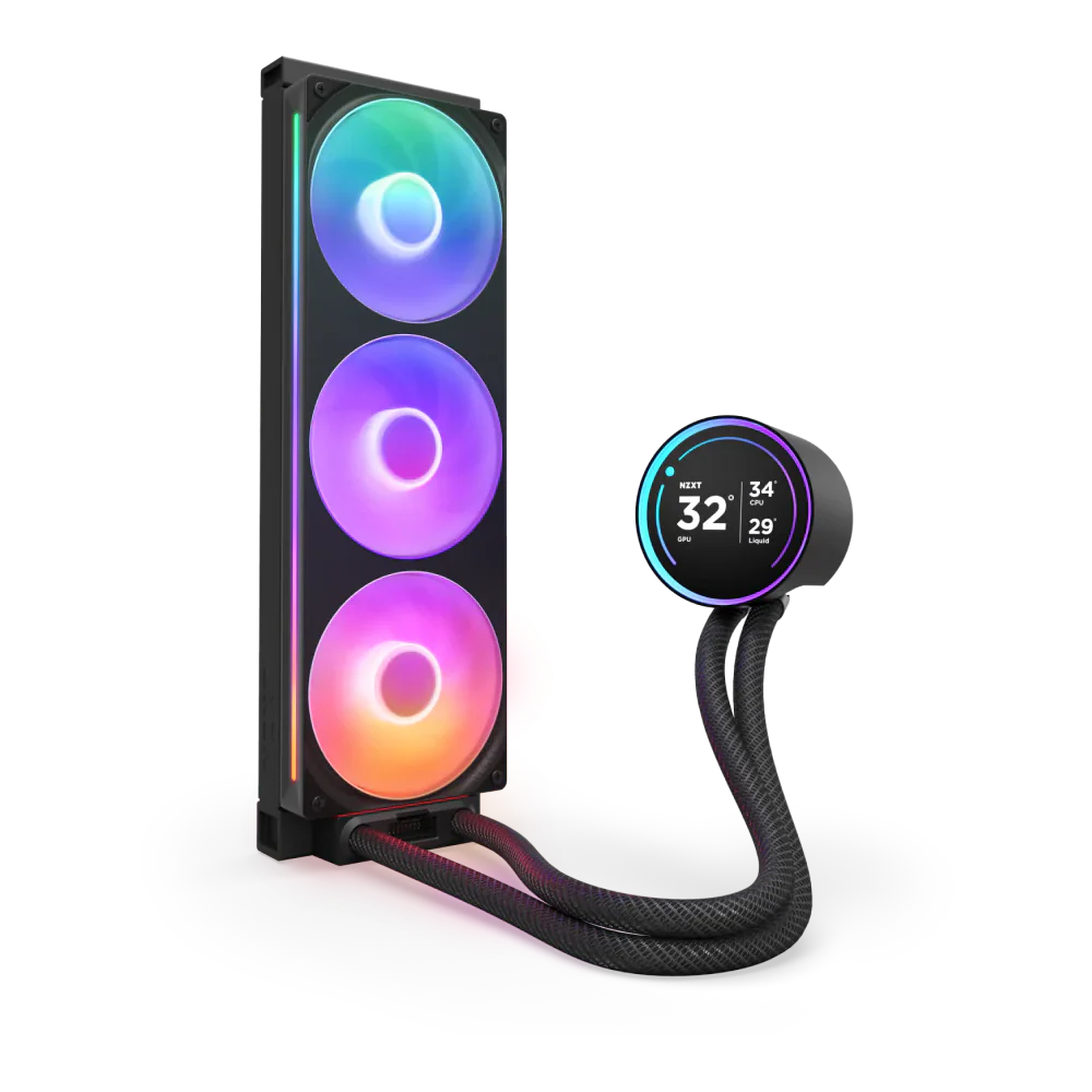 NZXT Kraken Elite 360 RGB V2 360mm AIO With 2.72 IPS LCD Liquid Cooler - Black - Image 2