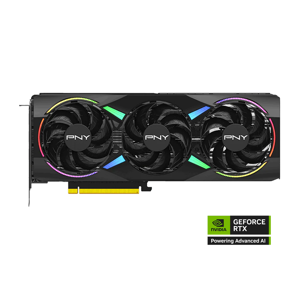 PNY Nvidia GeForce RTX 5070 12GB ARGB Overclocked Triple Fan Graphics Card - Black