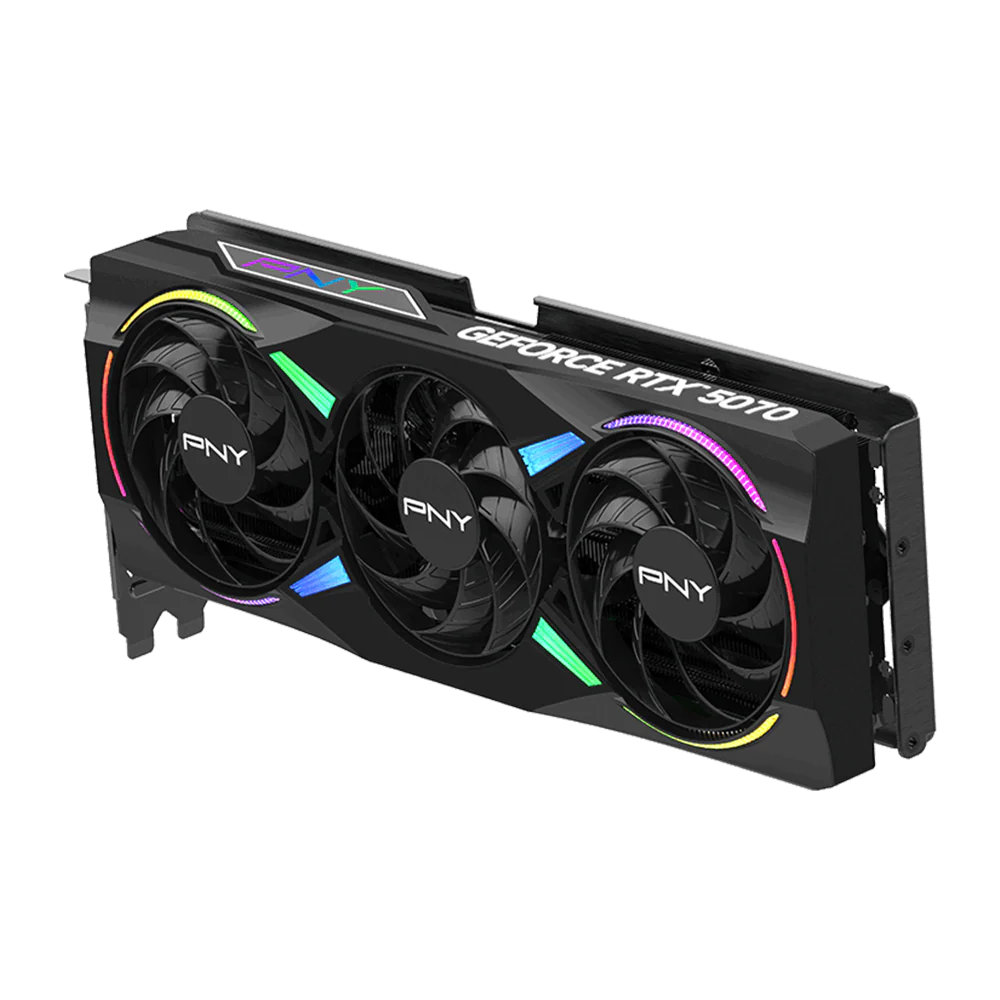 PNY Nvidia GeForce RTX 5070 12GB ARGB Overclocked Triple Fan Graphics Card - Black - Image 3