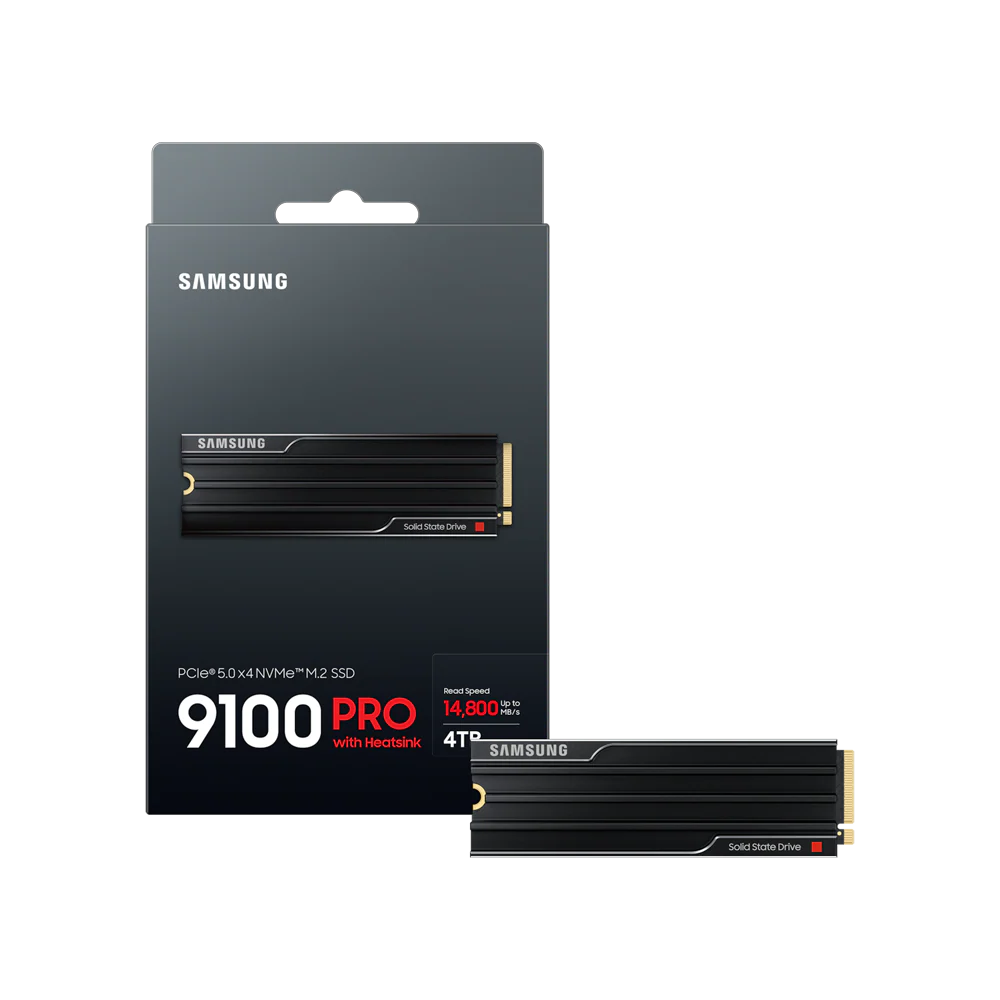 SAMSUNG 9100 PRO M.2 2280 PCIe GEN5X4 NVMe SSD With Heatsink (R:14,800 MB/s W:13,400 MB/s) - 4TB - Image 3