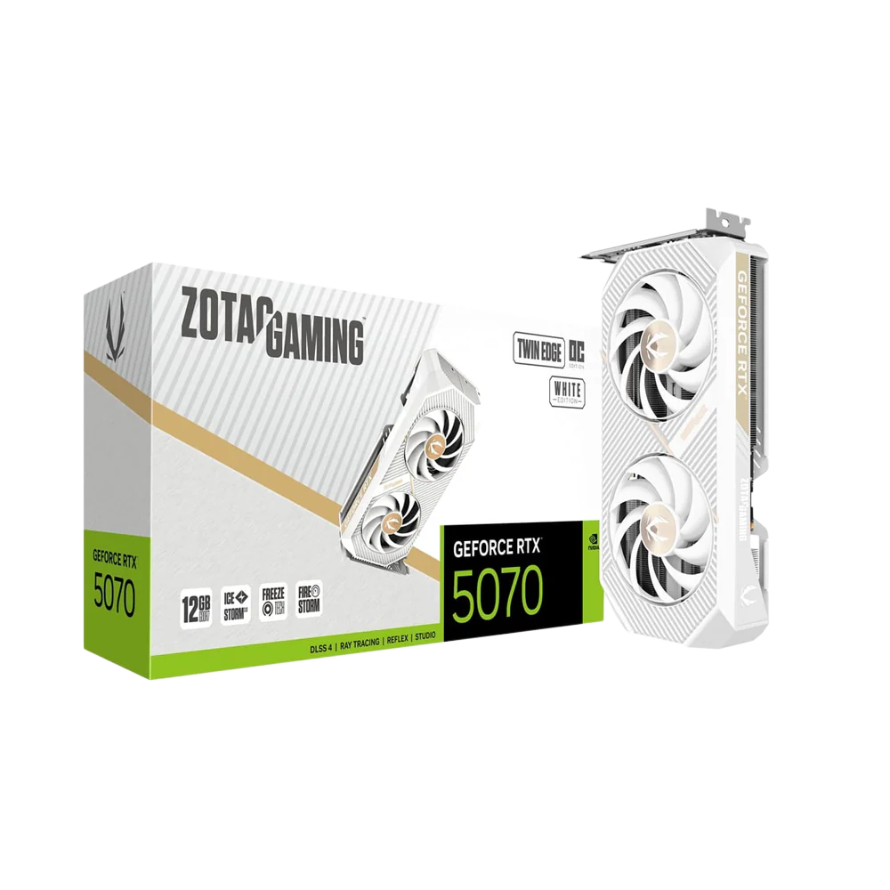 ZOTAC GAMING GeForce RTX 5070 12GB Twin Edge OC Graphics Card - White - Image 5